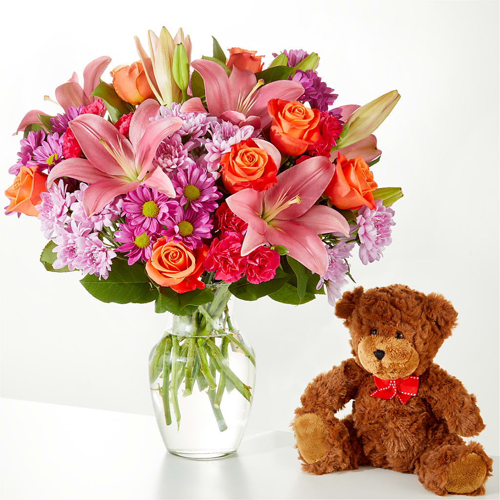 One and Only Bouquet and Bear Bundle – The Love Bug Flowers, Timmins ON