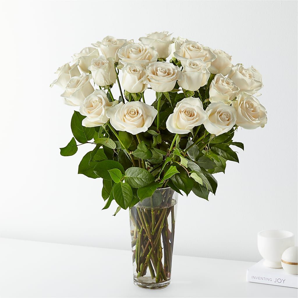 Long Stem White Rose Bouquet – The Love Bug Flowers, Timmins ON