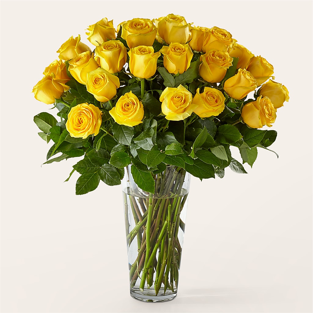 Long Stem Yellow Rose Bouquet – The Love Bug Flowers, Timmins ON