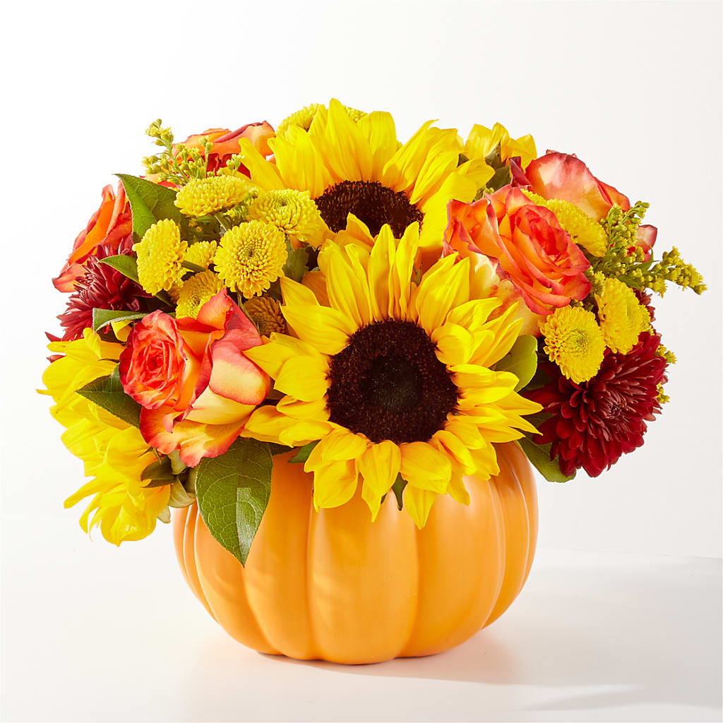 Golden Gourd Pumpkin Bouquet – The Love Bug Flowers, Timmins ON