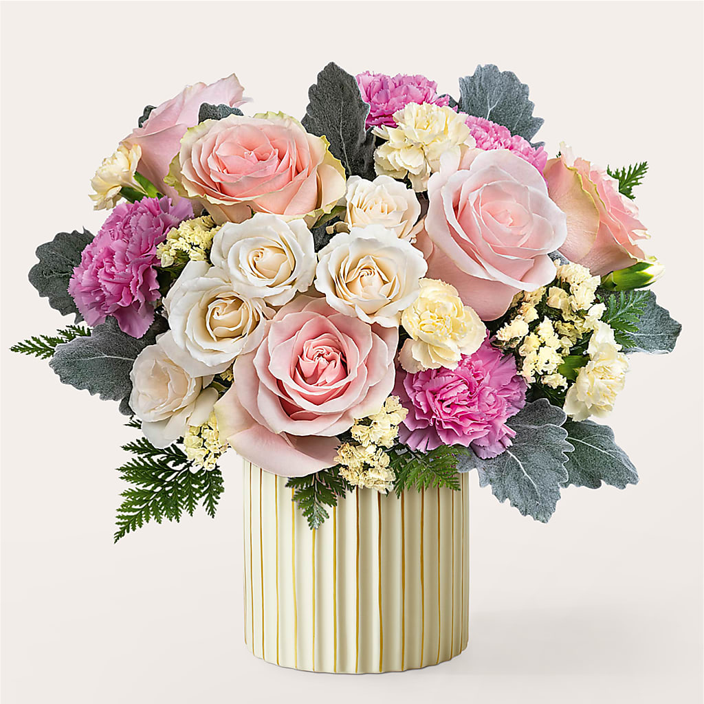 Blissful Moments Bouquet with Ivory Vase – The Love Bug Flowers, Timmins ON