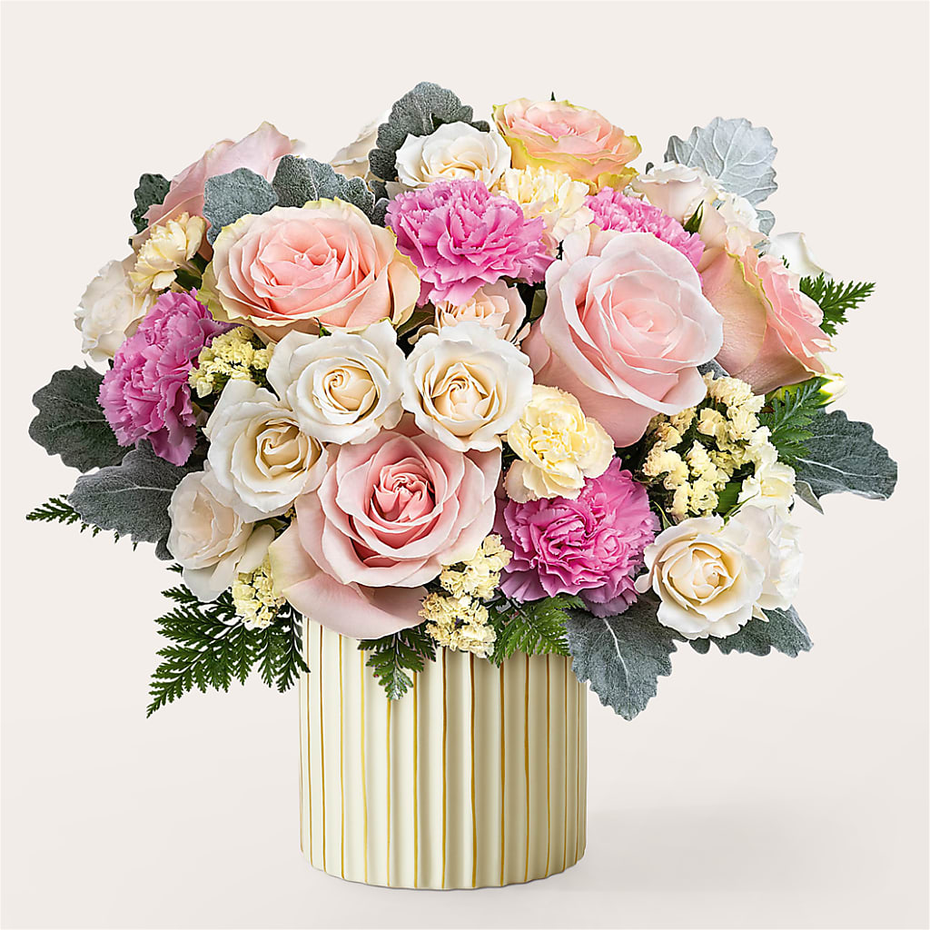 Blissful Moments Bouquet with Ivory Vase – The Love Bug Flowers, Timmins ON