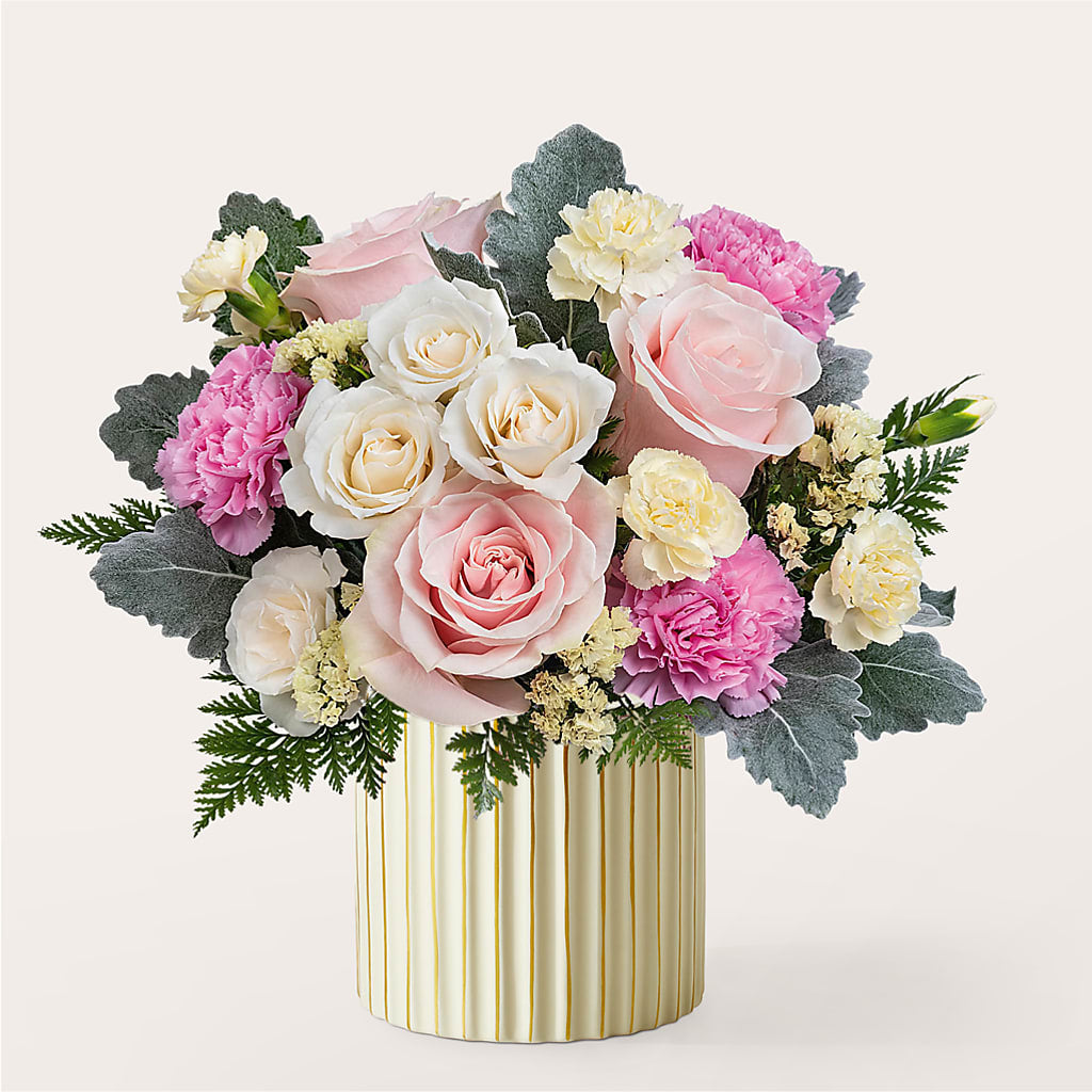 Blissful Moments Bouquet with Ivory Vase – The Love Bug Flowers, Timmins ON