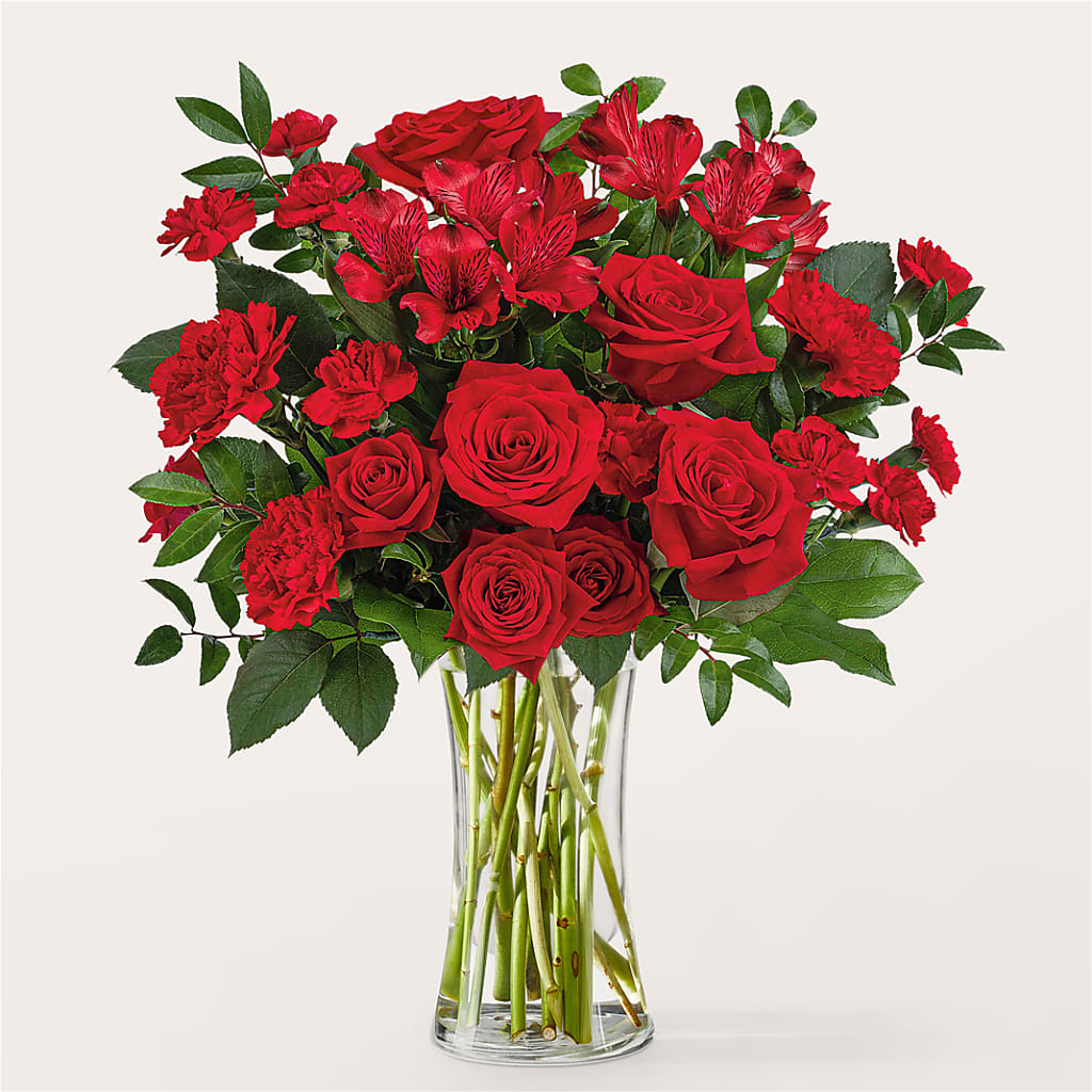 Brilliant Ruby Bouquet – The Love Bug Flowers, Timmins ON