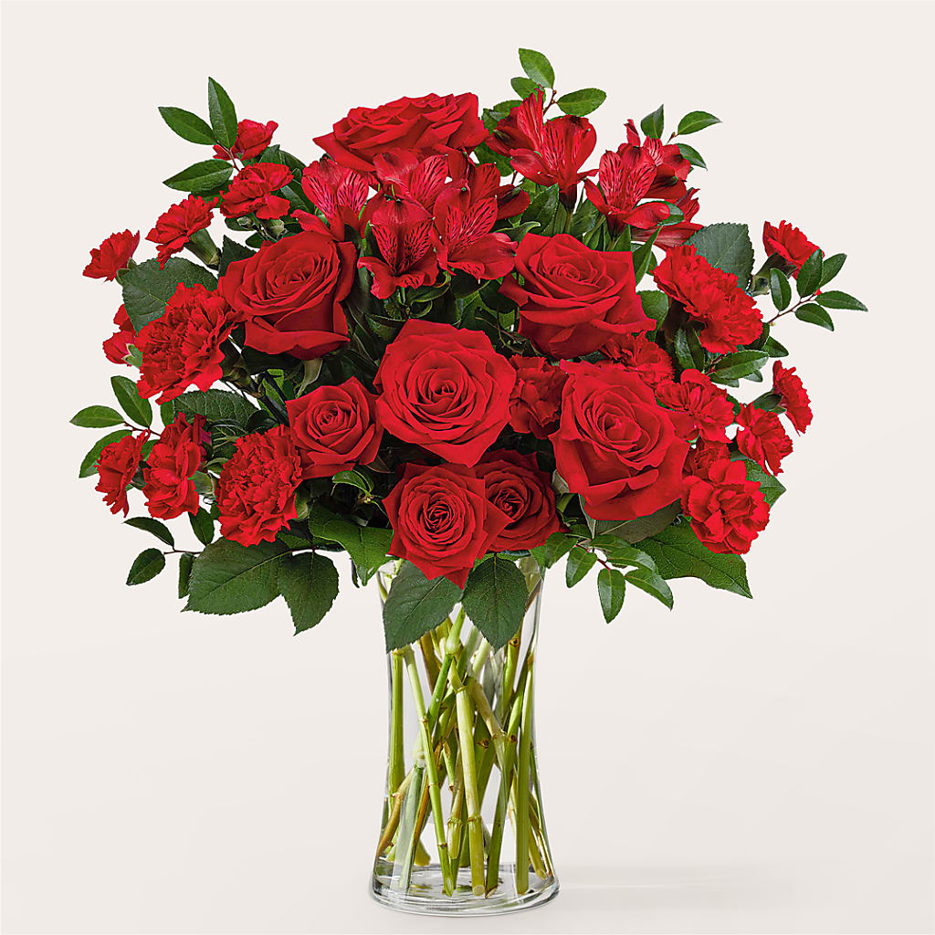 Brilliant Ruby Bouquet – The Love Bug Flowers, Timmins ON