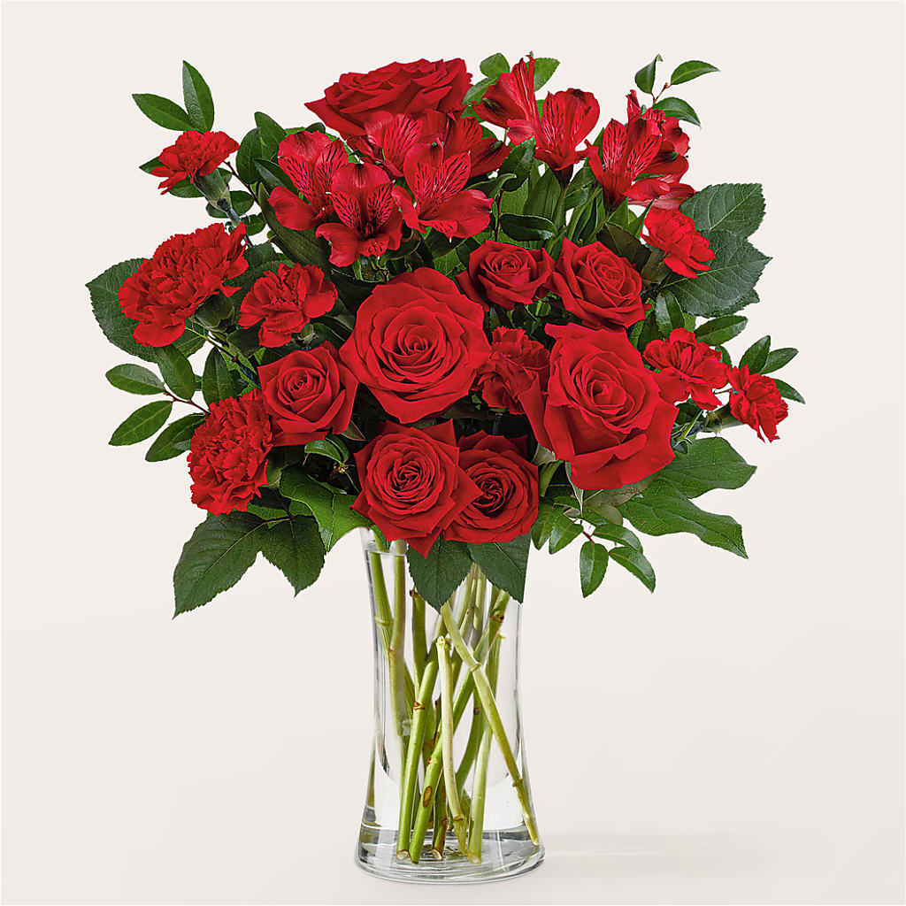 Brilliant Ruby Bouquet – The Love Bug Flowers, Timmins ON