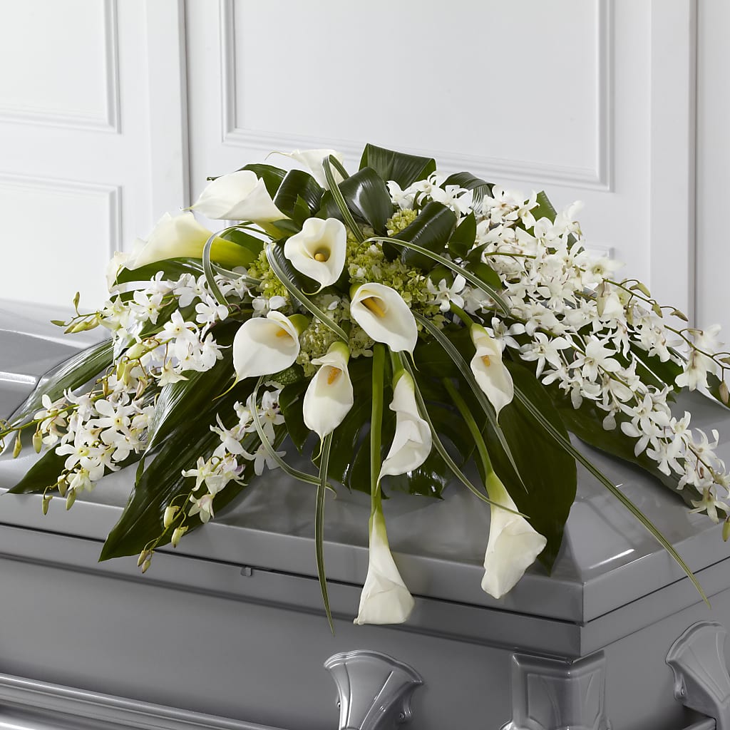 Angel Wings Casket Spray – The Love Bug Flowers, Timmins ON