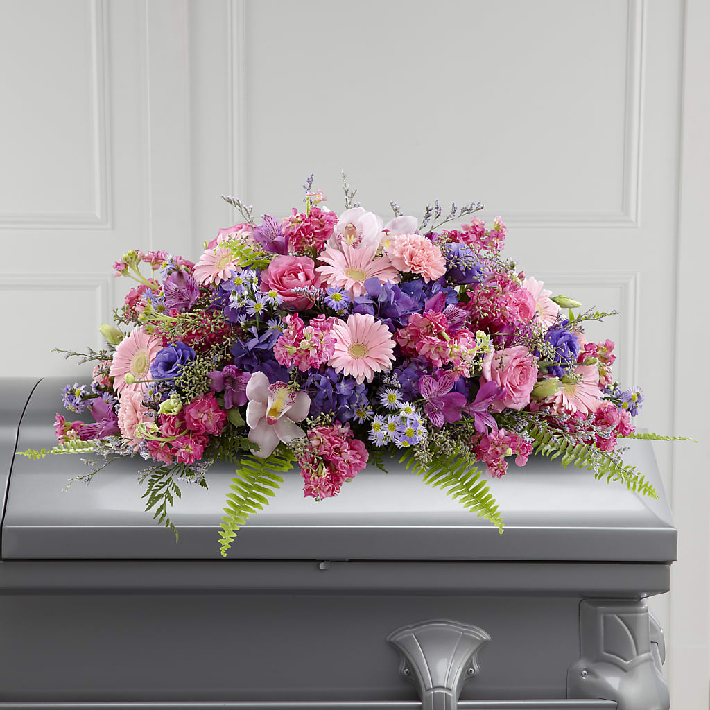 Glorious Garden Casket Spray – The Love Bug Flowers, Timmins ON