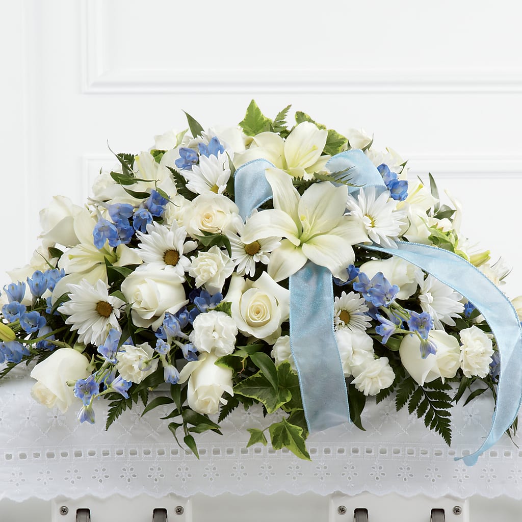 Tender Treasure Casket Spray – The Love Bug Flowers, Timmins ON