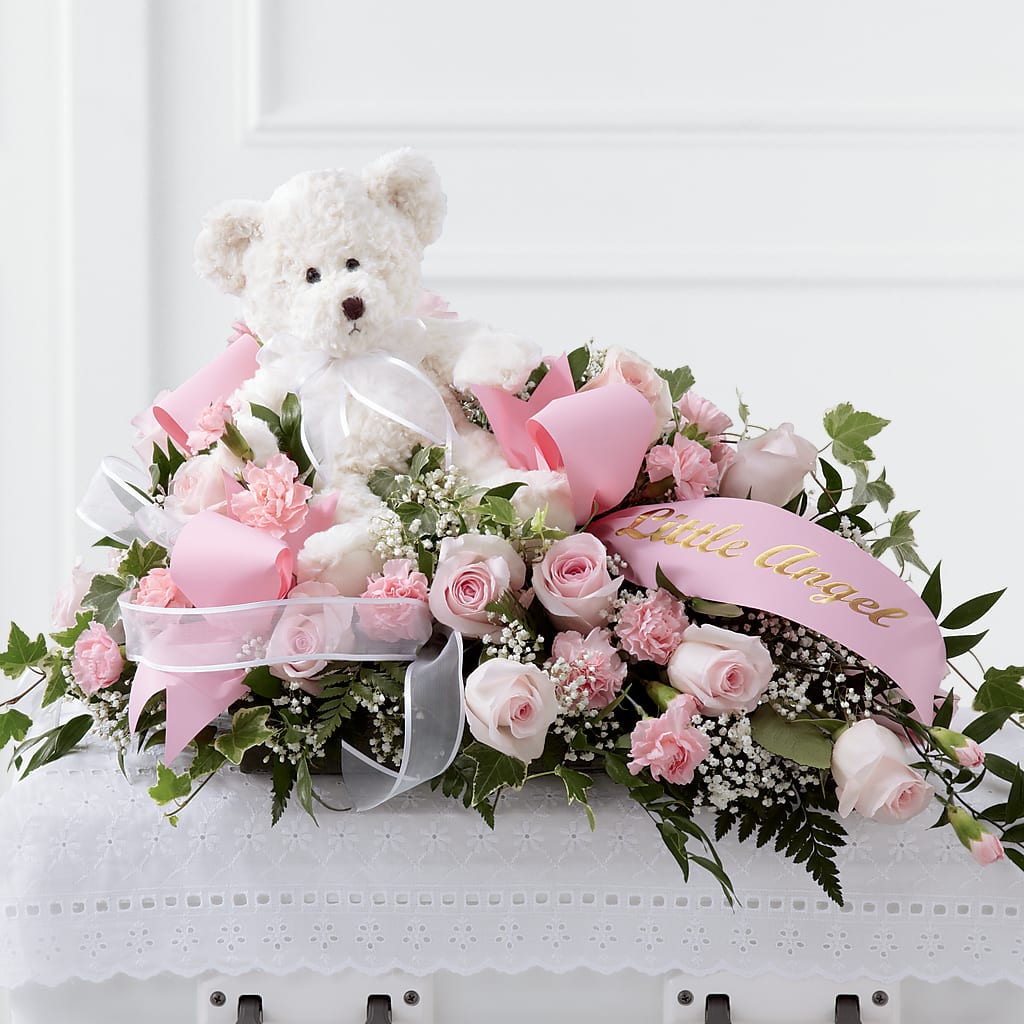 Touch of Sympathy Casket Spray – The Love Bug Flowers, Timmins ON