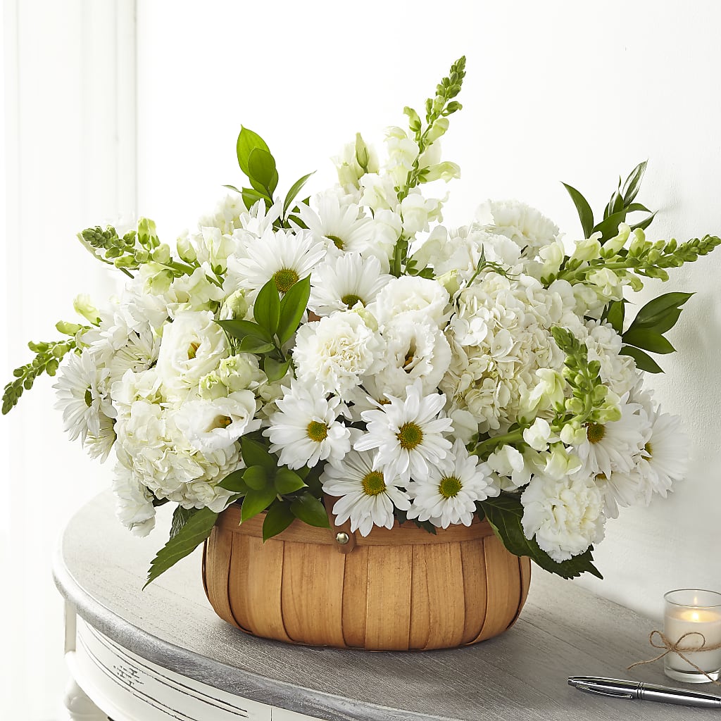 Pure Ivory Basket – The Love Bug Flowers, Timmins ON