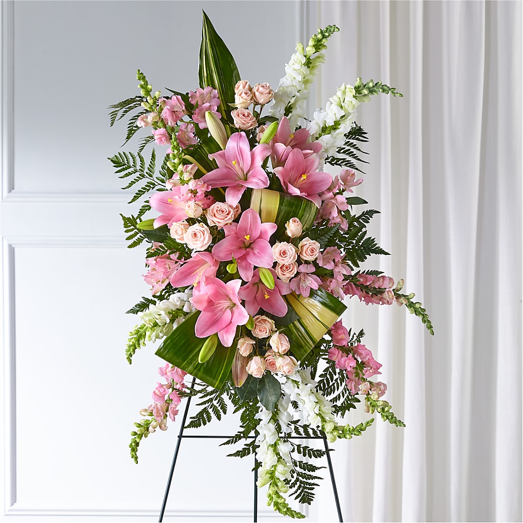 Elegant Embrace Standing Spray – The Love Bug Flowers, Timmins ON