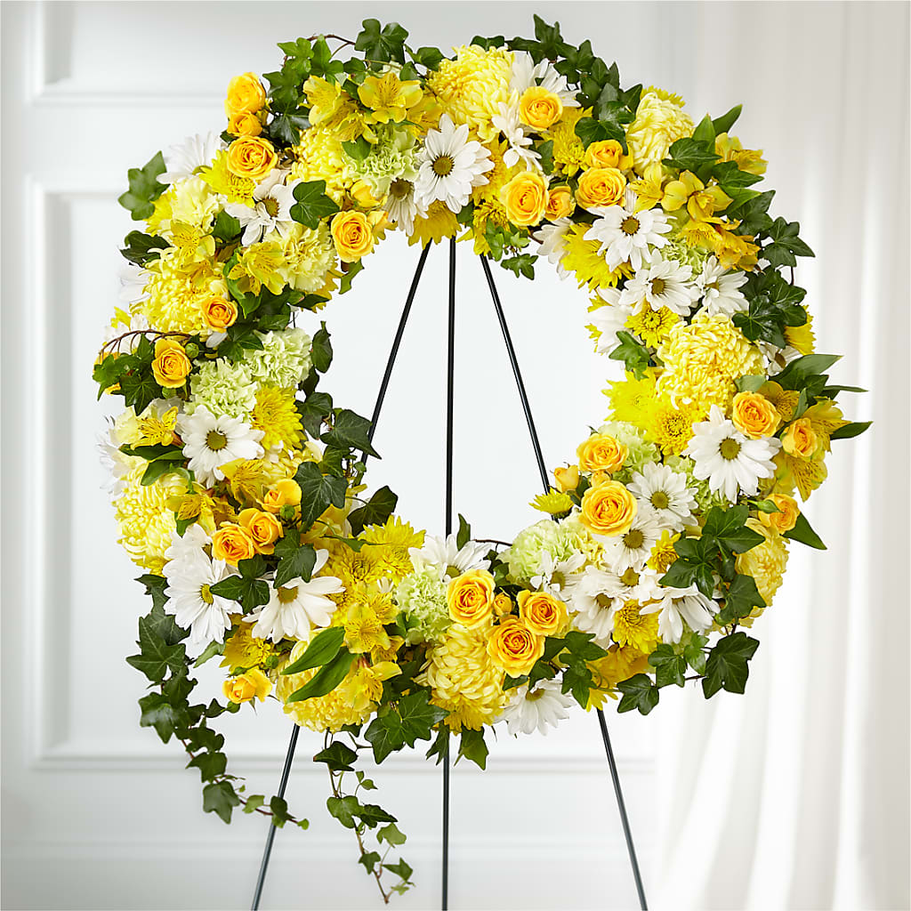 Golden Remembrance Wreath – The Love Bug Flowers, Timmins ON