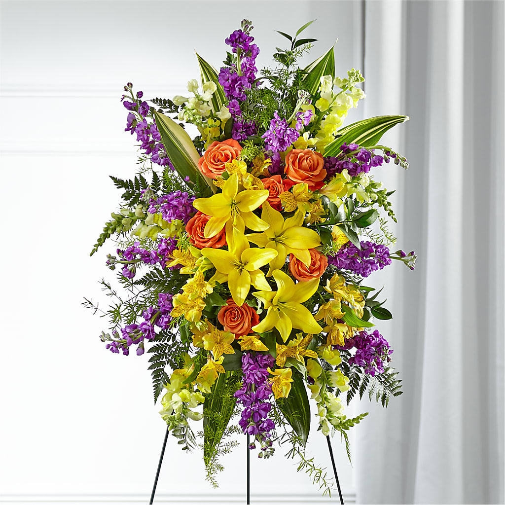 Thoughtful Prayers Standing Spray – The Love Bug Flowers, Timmins ON
