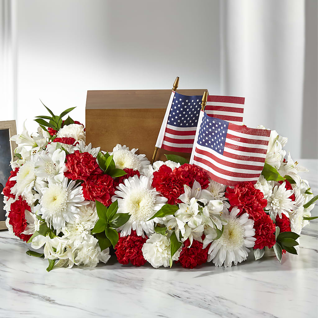 Spirit of Patriotism Cremation Adornment – The Love Bug Flowers, Timmins ON