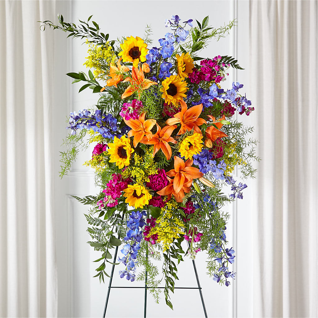 Sunlit Memories Standing Spray (Standard) – The Love Bug Flowers, Timmins ON