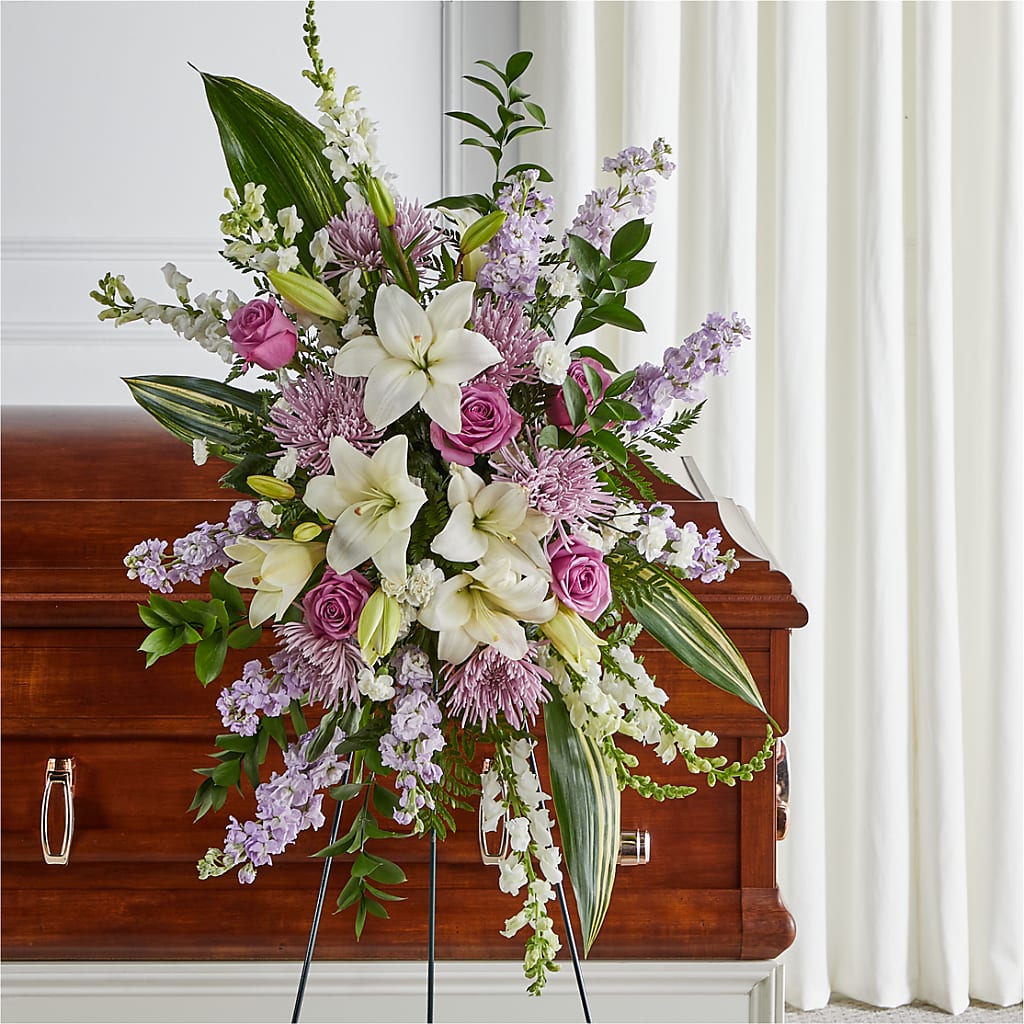 Grateful Hearts Standing Spray – The Love Bug Flowers, Timmins ON