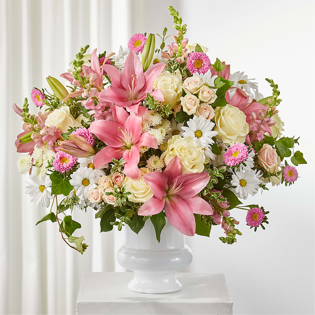 Empathetic Blooms Urn Arrangement – The Love Bug Flowers, Timmins ON