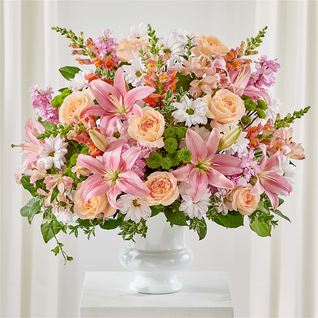 Heartfelt Gesture Urn Arrangement – The Love Bug Flowers, Timmins ON