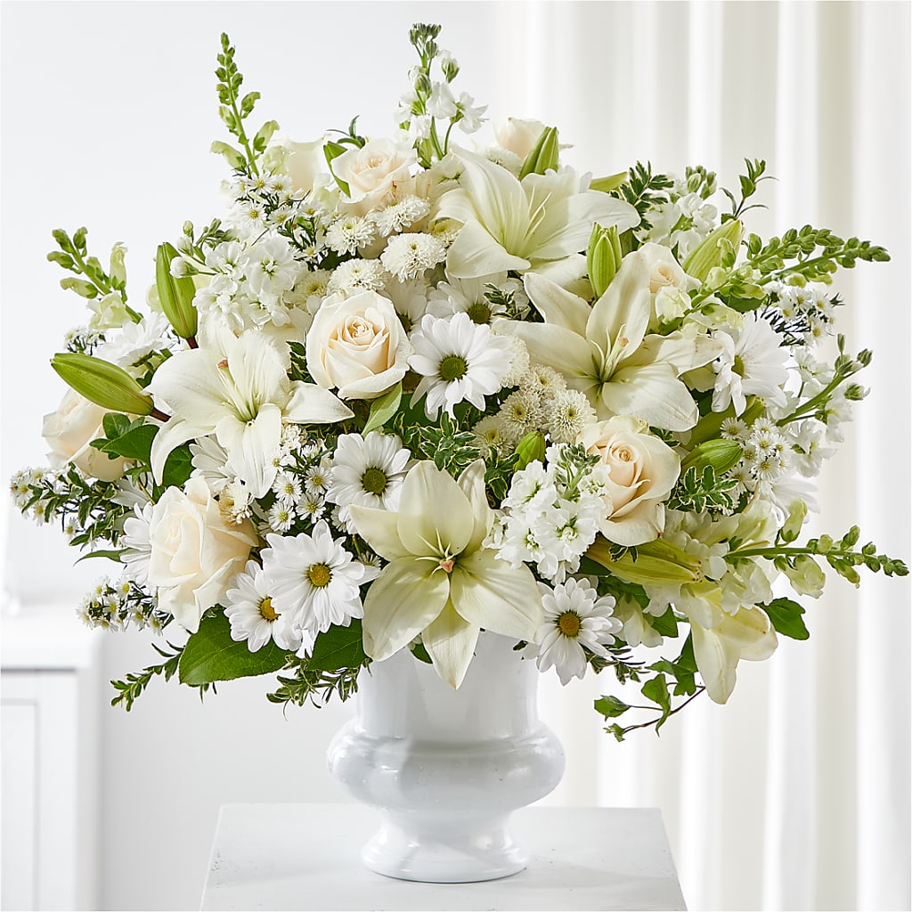 Uplifting Urn Arrangement – The Love Bug Flowers, Timmins ON