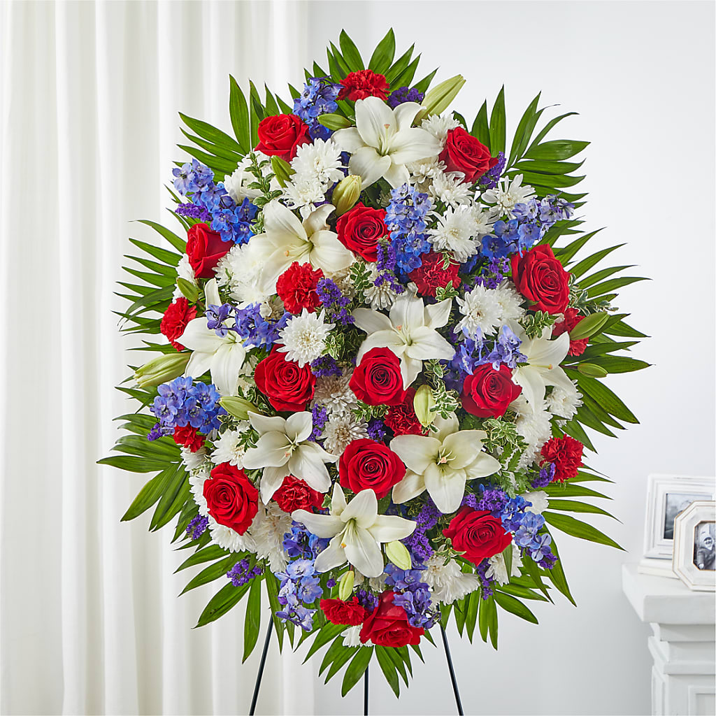 Cherished Service Standing Spray – The Love Bug Flowers, Timmins ON