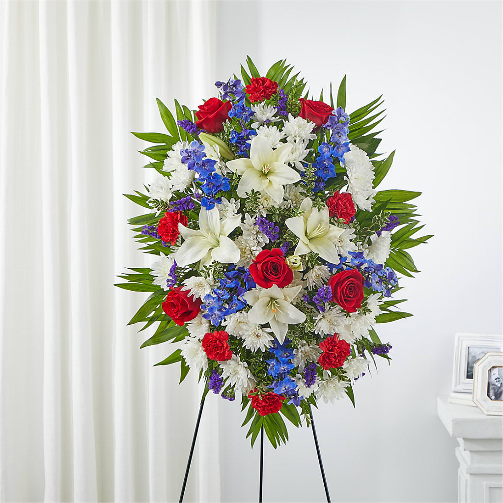 Cherished Service Standing Spray – The Love Bug Flowers, Timmins ON