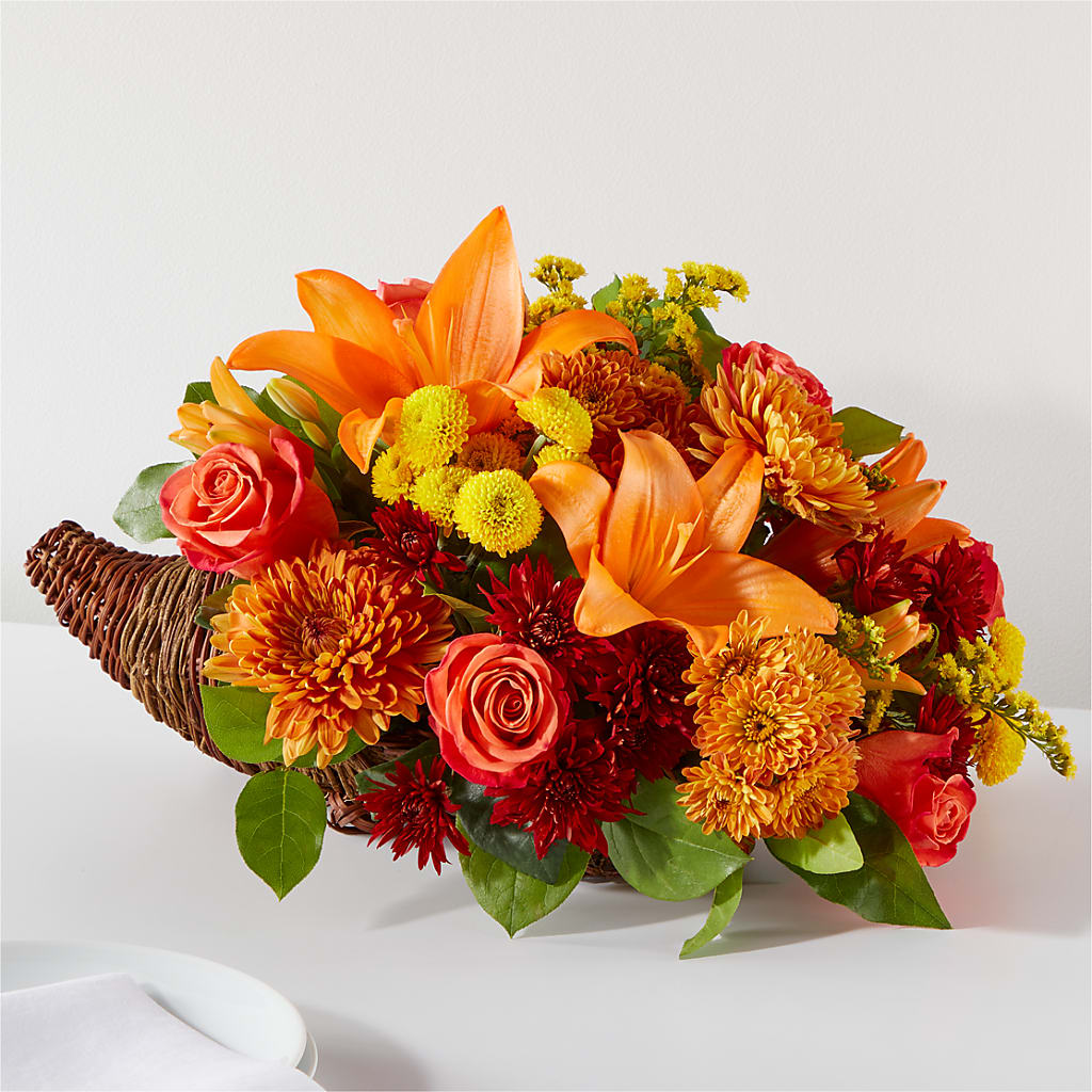 Bouquet of Blessings Cornucopia – The Love Bug Flowers, Timmins ON
