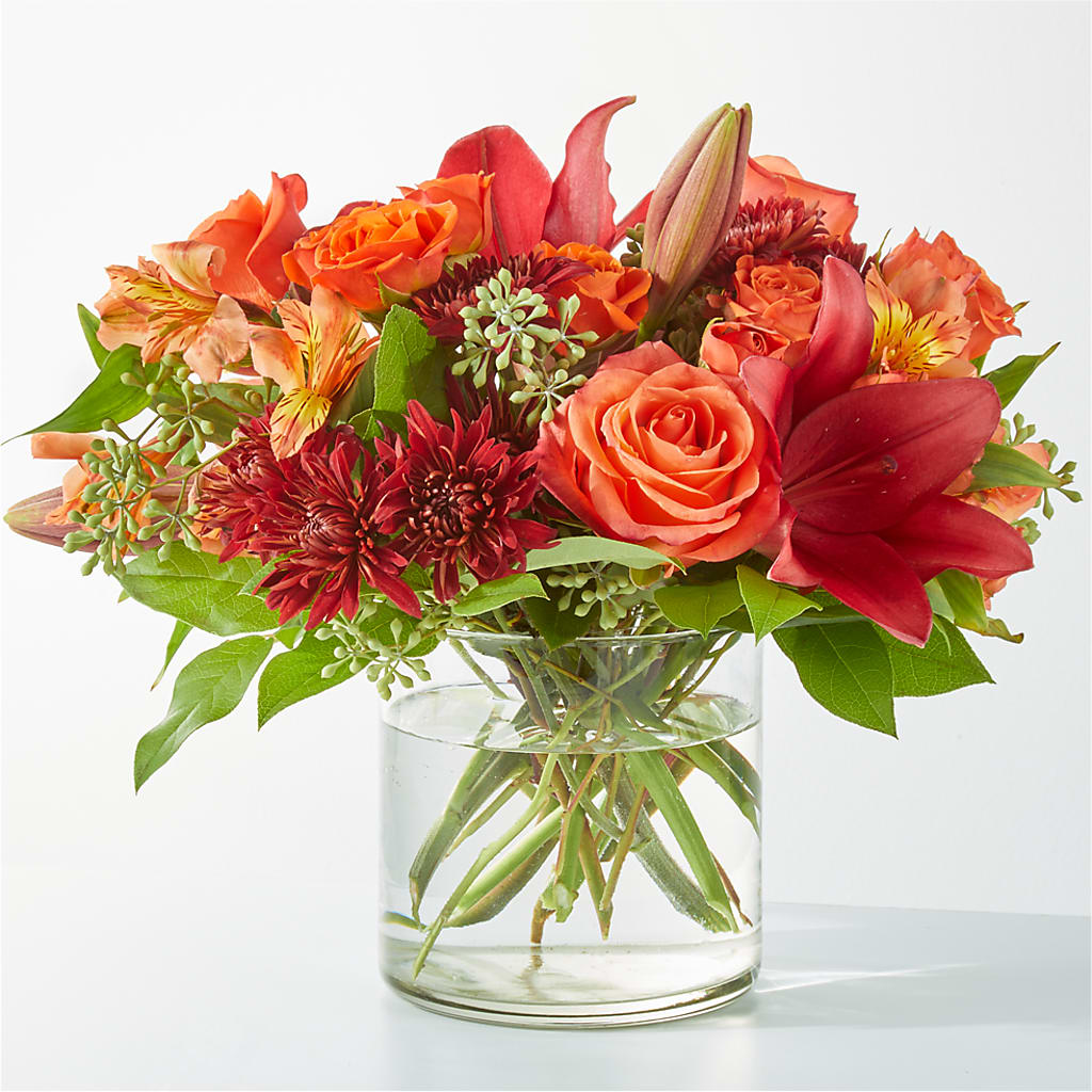 Crimson Leaves Bouquet – The Love Bug Flowers, Timmins ON