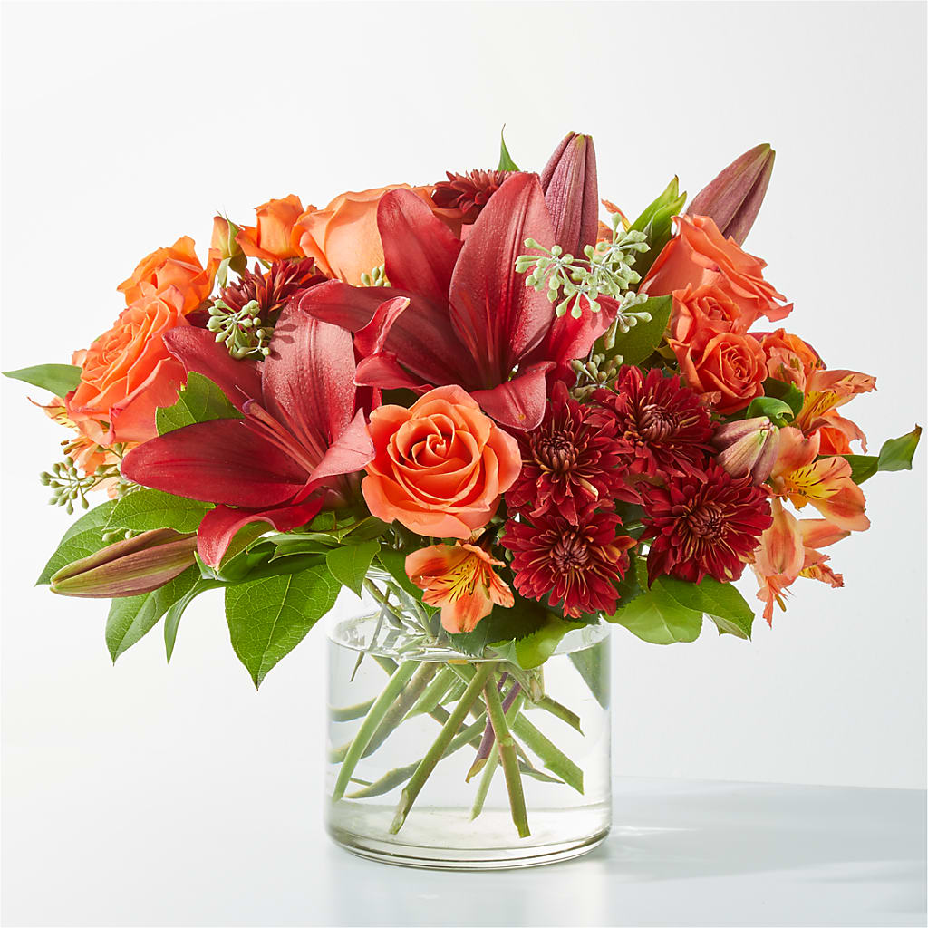 Crimson Leaves Bouquet – The Love Bug Flowers, Timmins ON