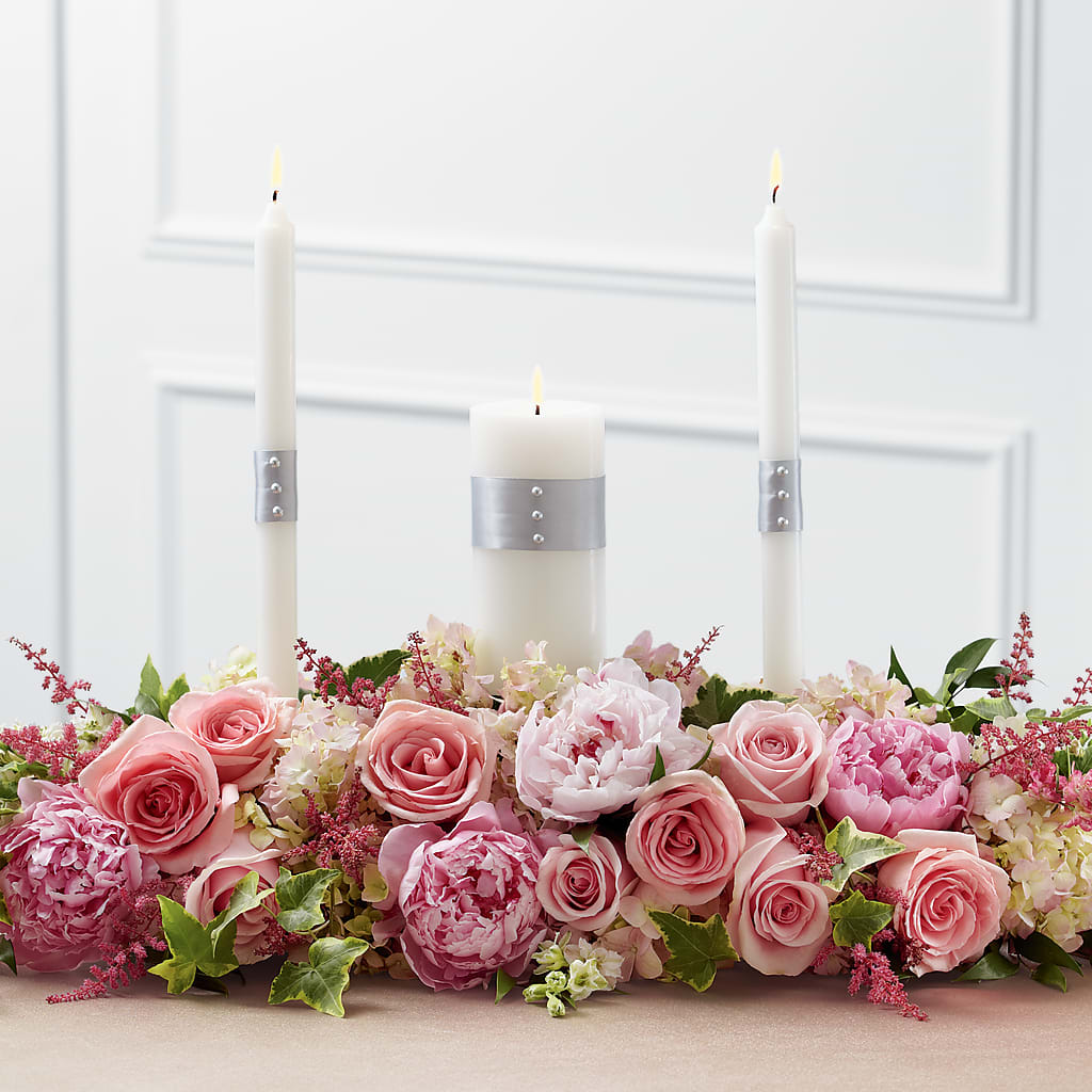 Worldwide Romance Unity Candle Arrangement – The Love Bug Flowers, Timmins ON