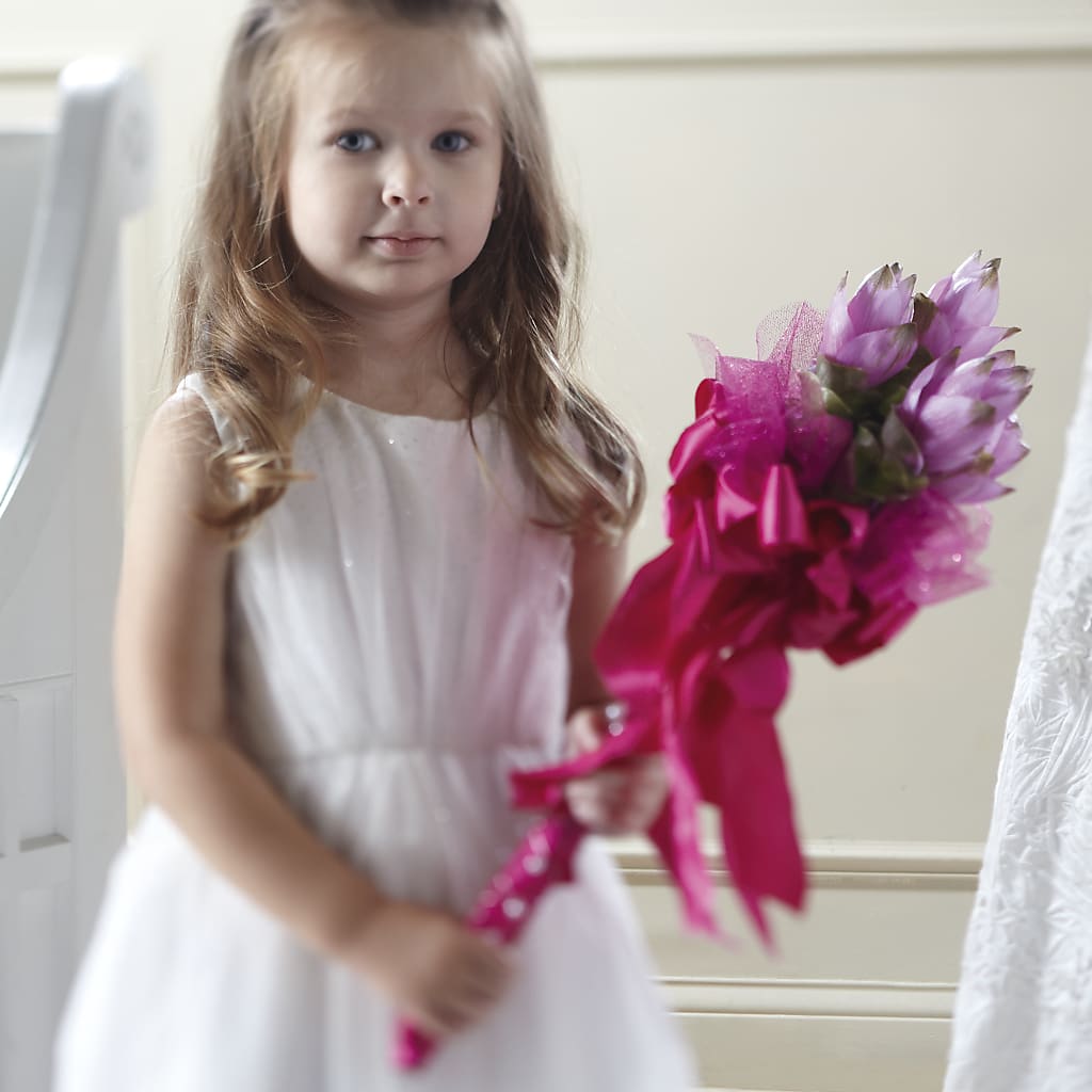 Sparkle Pink Flower Girl Bouquet – The Love Bug Flowers, Timmins ON