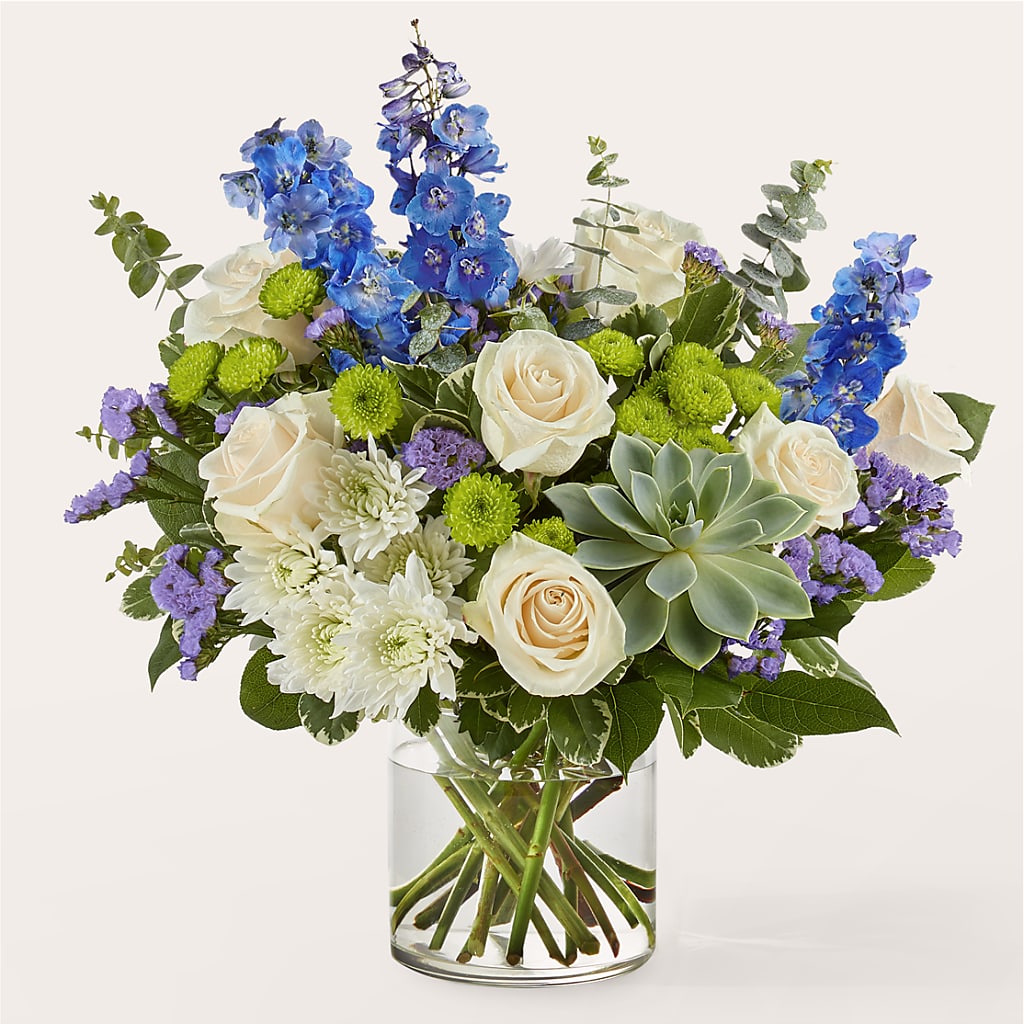 Cerulean Waves Bouquet –  The Love Bug Flowers, Timmins ON