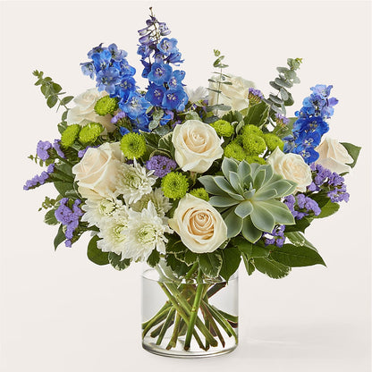 Cerulean Waves Bouquet –  The Love Bug Flowers, Timmins ON