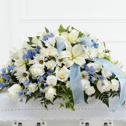 Tender Treasure Casket Spray –  The Love Bug Flowers, Timmins ON