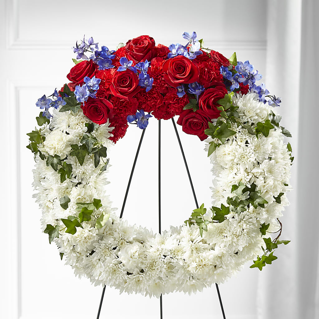 Patriotic Passion Wreath –  The Love Bug Flowers, Timmins ON