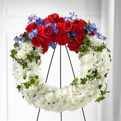 Patriotic Passion Wreath –  The Love Bug Flowers, Timmins ON