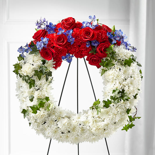 Patriotic Passion Wreath –  The Love Bug Flowers, Timmins ON