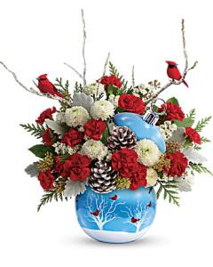 Cardinals In The Snow Ornament