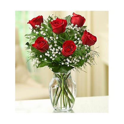6 Roses in a Vase –  The Love Bug Flowers, Timmins ON