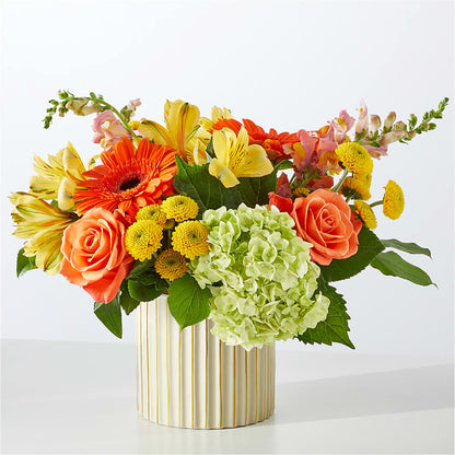 Autumn Sunshine Bouquet with Ivory Vase –  The Love Bug Flowers, Timmins ON