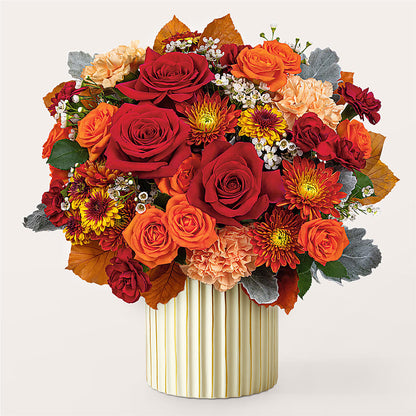 Merlot Bouquet with Ivory Vase –  The Love Bug Flowers, Timmins ON
