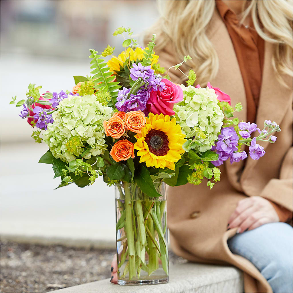 Vibrant Greetings Bouquet –  The Love Bug Flowers, Timmins ON