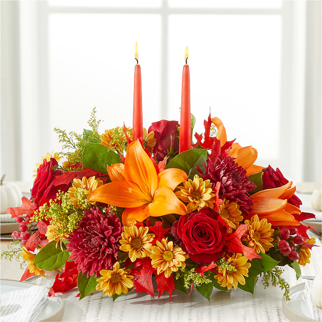 Autumn's Embrace Centerpiece –  The Love Bug Flowers, Timmins ON