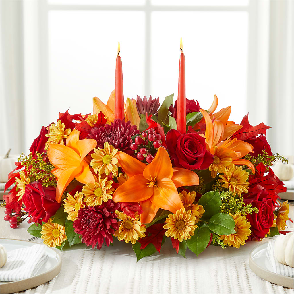 Autumn's Embrace Centerpiece –  The Love Bug Flowers, Timmins ON