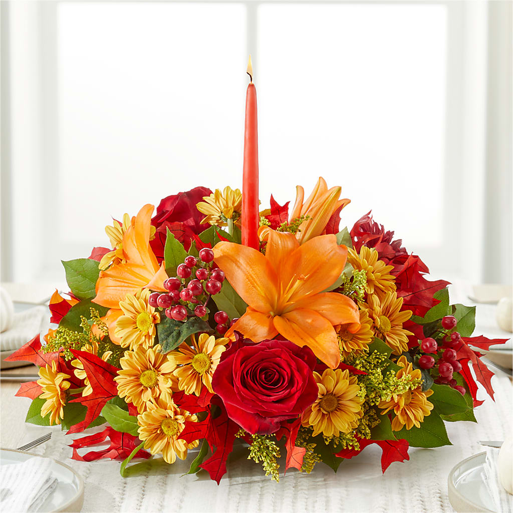 Autumn's Embrace Centerpiece –  The Love Bug Flowers, Timmins ON