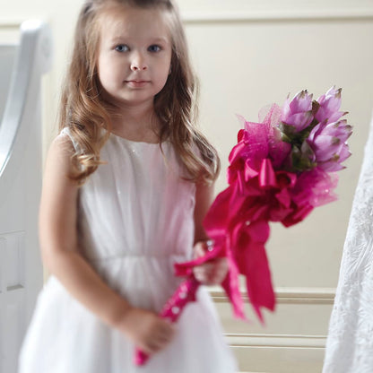 Sparkle Pink Flower Girl Bouquet –  The Love Bug Flowers, Timmins ON