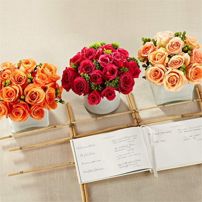 Dawn Rose Centerpiece –  The Love Bug Flowers, Timmins ON